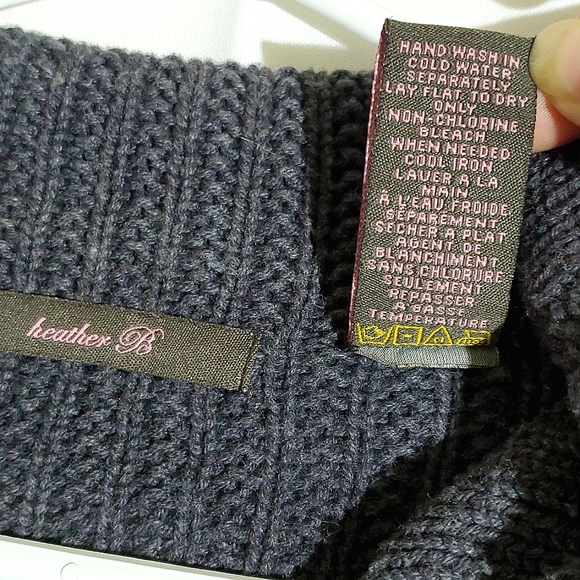 Heather B Dary Grey Knit T-Shirt Long Cardigan/Sweater - Size Petite Medium - Picture 7 of 11